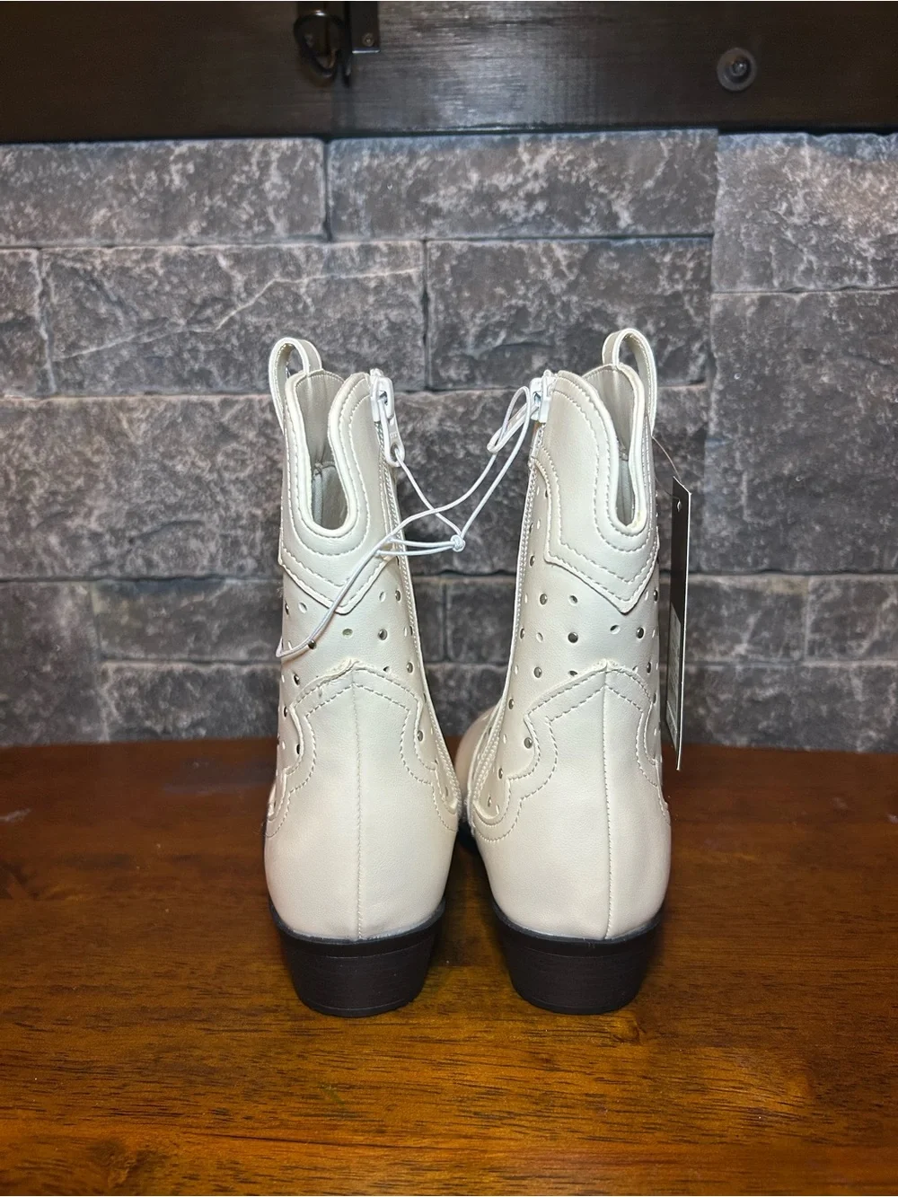 art class Cream Western-Style Kids Cowboy Boots